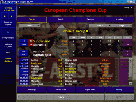 Championsleague Tabelle in CM99/00